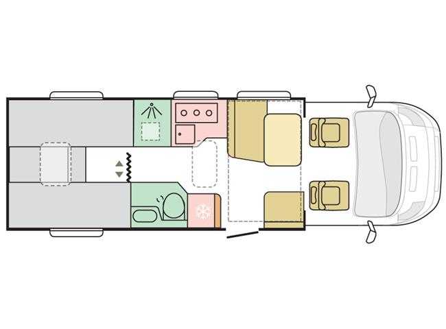 ADRIA Matrix 670 SL Premium Edition - automat pôdorys vozu cez deň