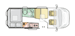 TWIN AXESS 600SP pôdorys vozu cez deň